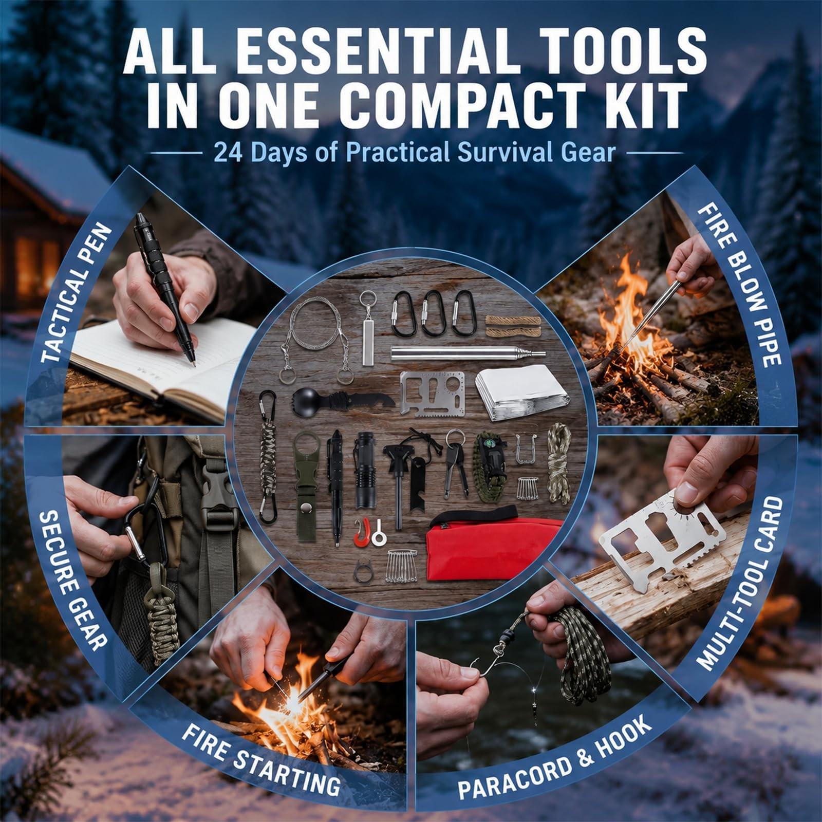 24-Day Survival Tool Christmas - Outdoor Adventure Birthday Party ulasan dan harga