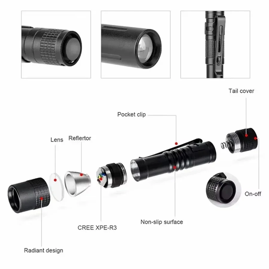 1-4PCS Mini Portable LED Pen L - Outdoor Adventure Trips ulasan dan harga