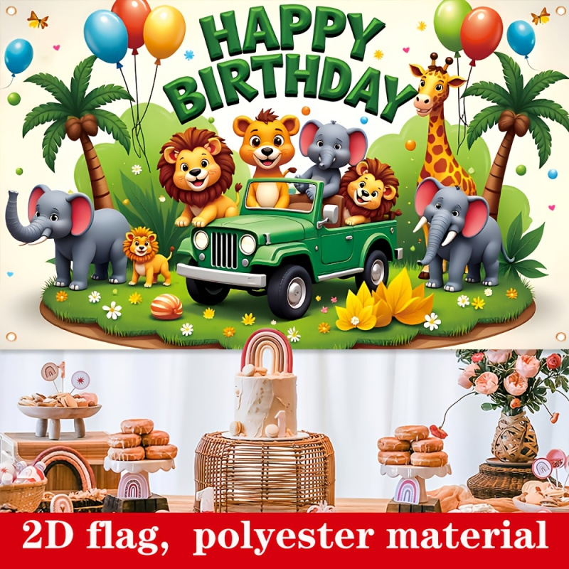 1pc, 2D flat, Jungle Adventure - Outdoor Adventure Birthday Party ulasan dan harga